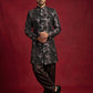 Premium Velvet Embroidered Indo-Western Set ( 50JIND 194Black )