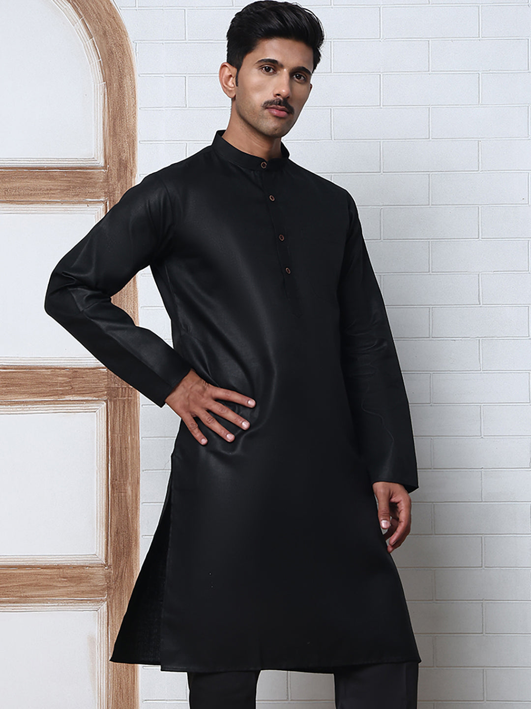 Solid Kurta for Men ( ANMKO 273Black )  [RT] [H-3]