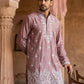 Silk Blend Embroidered Kurta with Korean Pants ( 65KP PJ11W B 5626 Magenta )