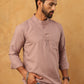 Solid Casual Short Kurta for Men ( ANMKO 304Peach )