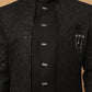 Men's Classic Black Embroidered Indo-Western Suit Set ( 50JIND 102 Black )