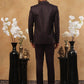 Men's Royal Wine Embroidered Indo-Western Suit Set ( 50JIND 102 Wine )