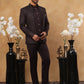 Men's Royal Wine Embroidered Indo-Western Suit Set ( 50JIND 102 Wine )