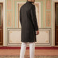 Men Embroidered Indo-Western Sherwani Set ( 50JIND 103Maroon S )