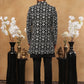 Men's Black & Off-White Floral Embroidered Indo-Western Set ( 50JIND 105 Off-White )