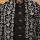 Men's Black & Off-White Floral Embroidered Indo-Western Set ( 50JIND 105 Off-White )