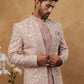 Men's Dusty Pink & Silver Embroidered Indo-Western Set ( 50JIND 114 Magenta )