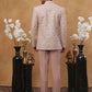 Men's Dusty Pink & Silver Embroidered Indo-Western Set ( 50JIND 114 Magenta )