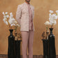 Men's Dusty Pink & Silver Embroidered Indo-Western Set ( 50JIND 114 Magenta )