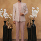 Men's Dusty Pink & Silver Embroidered Indo-Western Set ( 50JIND 114 Magenta )