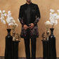 Men's Black Velvet Indo-Western Set ( 50JIND 118 Black )