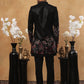 Men's Black Velvet Indo-Western Set ( 50JIND 118 Black )