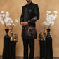 Men's Black Velvet Indo-Western Set ( 50JIND 118 Black )