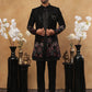Men's Black Velvet Indo-Western Set ( 50JIND 118 Black )
