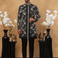 Men's Black Sequined Indo-Western Set ( 50JIND 120 Black )