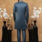 Men's Royal Blue Geometric Embroidered Indo-Western Set ( 50JIND 123 Blue )