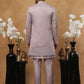 Men's Lavender Floral Embroidered Indo-Western Set ( 50JIND 122 lavender )