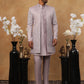 Men's Lavender Floral Embroidered Indo-Western Set ( 50JIND 122 lavender )