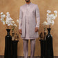 Men's Lavender Floral Embroidered Indo-Western Set ( 50JIND 122 lavender )