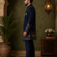 Men’s Navy Blue Heavily Embroidered Indo-Western Set