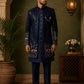 Men’s Navy Blue Heavily Embroidered Indo-Western Set