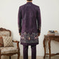 Men’s Purple Heavily Embroidered Indo-Western Set