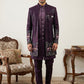 Men’s Purple Heavily Embroidered Indo-Western Set