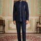 Men’s Embroidered Indo-Western Set ( 50JIND 132Navy S )