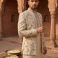 Men Embroidered Cotton Blend Indo-Western Set ( 50JIND 134Beige S )