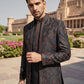 Men Embroidered Cotton Blend Indo-Western Set ( 50JIND 134Black S )