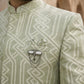 Jacquard Silk Sherwani Set ( 50JIND 135Pista S )