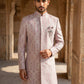 Jacquard Silk Sherwani Set ( 50JIND 135Purple S )