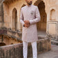 Jacquard Silk Sherwani Set ( 50JIND 135Purple S )