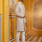 Silk Blend Embroidered Sherwani Set ( 50JIND 136Pink S )