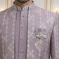 Men Silk Blend Embroidered Sherwani Set ( 50JIND 139Lavender S )