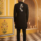 Japanese Fabric Embroidered Sherwani Set ( 50JIND 141Black )