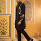 Japanese Fabric Embroidered Sherwani Set ( 50JIND 141Black )