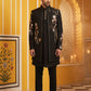 Japanese Fabric Embroidered Sherwani Set ( 50JIND 141Black )