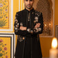Japanese Fabric Embroidered Sherwani Set ( 50JIND 141Black )