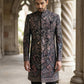 Ethnic Velvet Embroidered Sherwani Set ( 50JIND 142Black S )