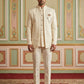 Cotton Blend Textured Indo-Western Set ( 50JIND 143Cream S )