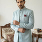 Cotton Blend Textured Indo-Western Set ( 50JIND 143Sky S )