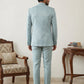 Cotton Blend Textured Indo-Western Set ( 50JIND 143Sky S )