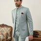 Cotton Blend Textured Indo-Western Set ( 50JIND 143Sky S )