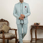 Cotton Blend Textured Indo-Western Set ( 50JIND 143Sky S )