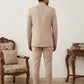 Japanese Fabric Embroidered Sherwani Set ( 50JIND 145Beige S )
