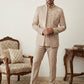Japanese Fabric Embroidered Sherwani Set ( 50JIND 145Beige S )
