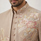 Japanese Fabric Embroidered Sherwani Set ( 50JIND 145Beige S )
