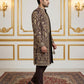 Silk Blend Floral Embroidered Sherwani Set ( 50JIND 146Purple S )