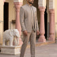 Men’s Premium Embroidered Indo-Western Set ( 50JIND 147Beige S )
